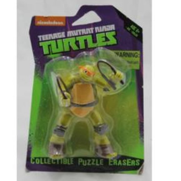 Nickelodeon Teenage Mutant Ninja Turtles Leonardo Collectible Puzzle Erasers New - Picture 3 of 6